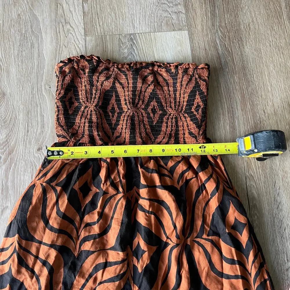 ANTHROPOLOGIE Women's Printed Balloon-Leg Jumpsuit Size SP In Dark Orange - Picture 8 of 13